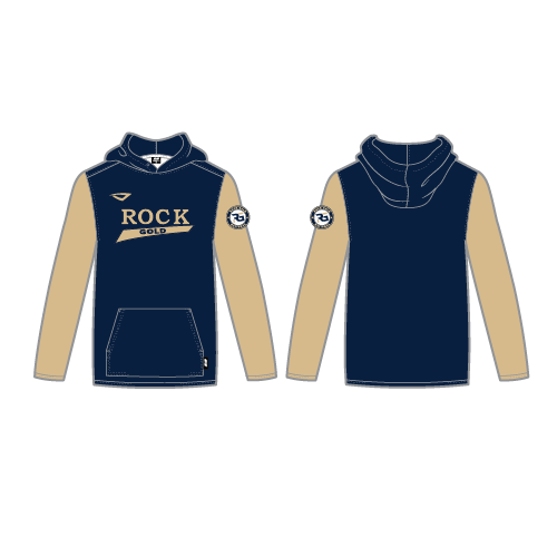 Rock Gold National Mens Sublimated LS Fleece Hoodie - Navy/Gold