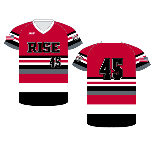 Rise V Neck Jersey - Stripes